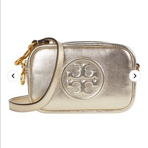 TB Perry bombé camera bag in champagne gold